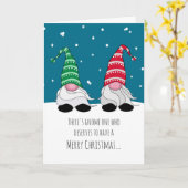 Carte de Noël Gnome (Fleur jaune)