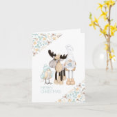 Carte de Noël Gnome et Reindeer | Charme (Fleur jaune)