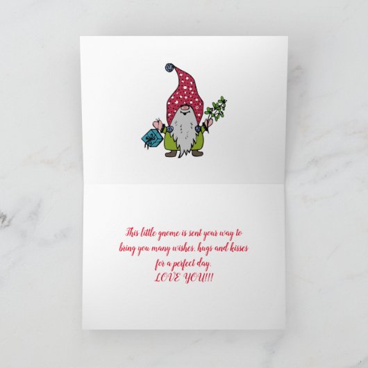 CARTE DE NOËL GNOME GRANDSON (Intérieur)