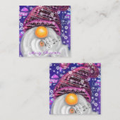 Carte de Noël Gnome musicale en Casquette violet (Devant / Derrière)