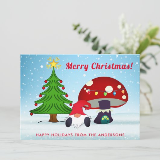 Carte de Noël Gnome prête (Debout devant)