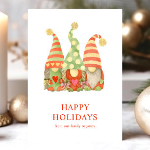 Carte de Noël gnome scandinave aquarelle