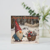 Carte de Noël Gnome Whimsical (Debout devant)