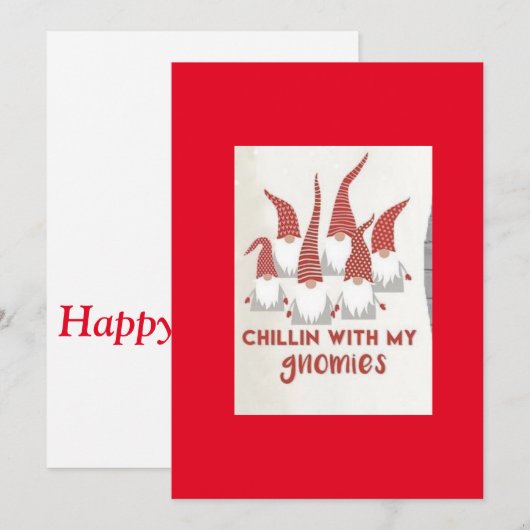 Carte de Noël Gnomes (Devant / Derrière)