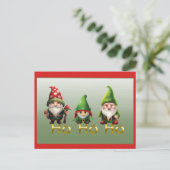 Carte de Noël Gnomes Ho Ho Ho (Debout devant)