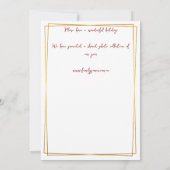 Carte de Noël Gold Circle et Green Family (Dos)