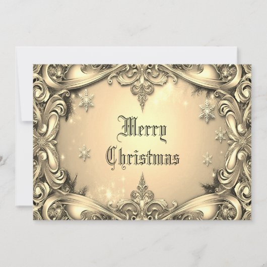 Carte de Noël Gold Décor (Devant)