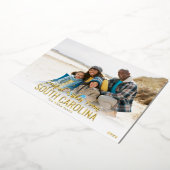 Carte de Noël Gold Foil Beach | Votre État (Rotation)