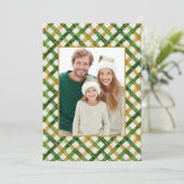 Carte de Noël Gold Green Photo Plaid (Debout devant)