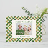Carte de Noël Gold Green Plaid (Debout devant)