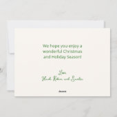 Carte de Noël Gold Green Plaid (Dos)