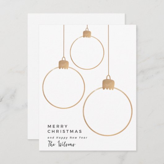 Carte de Noël Gold Holiday Orament Foil (Devant / Derrière)