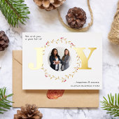 Carte de Noël Gold JOY Team Photo Foil