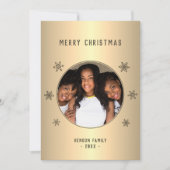 Carte de Noël Gold Metallic Snowflake (Devant)