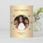 Carte de Noël Gold Metallic Snowflake (Debout devant)