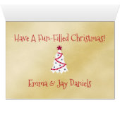 Carte de Noël Gold moderne avec nom de famille (Intérieur Horizontal (Bas))