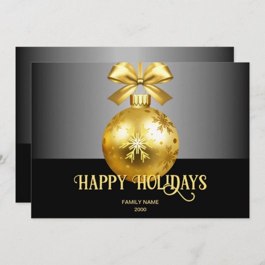 Carte de Noël Gold Orament (Devant / Derrière)