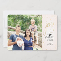 Carte de Noël Gold Parties scintillant Joy Photo