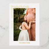 Carte de Noël Gold Peace Love Joy (Recto)