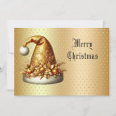 Carte de Noël Gold Santa Hat (Devant)