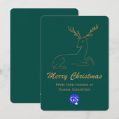 Carte de Noël Golden Deer (Devant / Derrière)