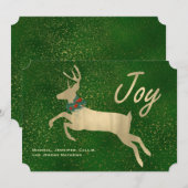 Carte de Noël Golden Deer Joy (Devant / Derrière)