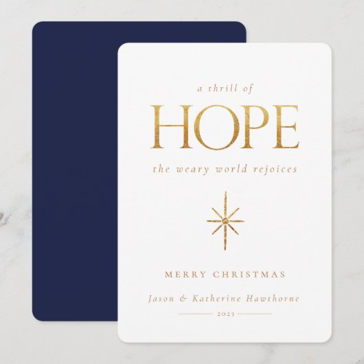 Carte de Noël Golden Hope (Devant / Derrière)