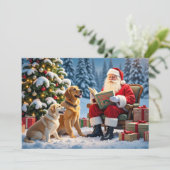 Carte de Noël Golden Retriever (Debout devant)