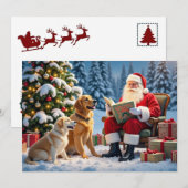 Carte de Noël Golden Retriever (Devant / Derrière)