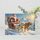 Carte de Noël Golden Retriever (Debout devant)