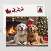 Carte de Noël Golden Retriever (Devant / Derrière)