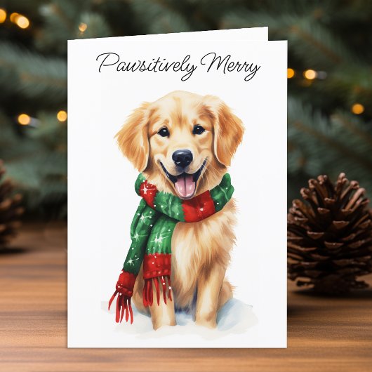 Carte de Noël Golden Retriever