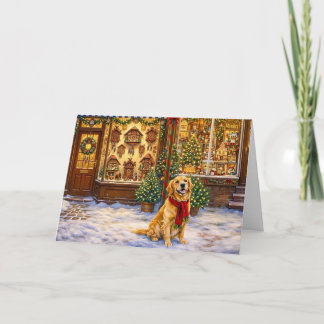Carte de Noël Golden Retriever