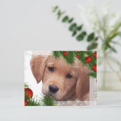 Carte de Noël Golden Retriever - Chien mignon (Debout devant)