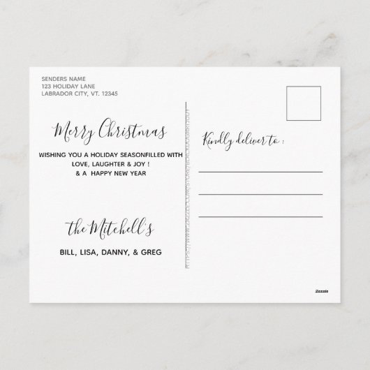 Carte de Noël Golden Retriever - Chien mignon (Dos)