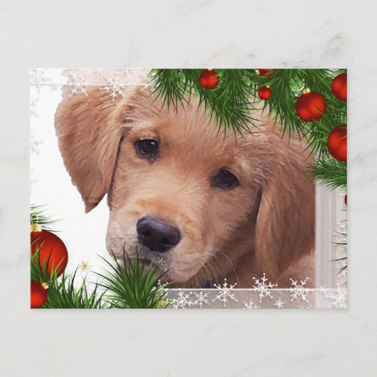Carte de Noël Golden Retriever - Chien mignon (Devant)
