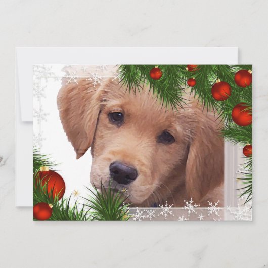 Carte de Noël Golden Retriever - Chien mignon (Devant)