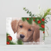 Carte de Noël Golden Retriever - Chien mignon (Debout devant)