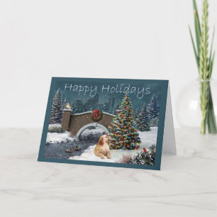 Carte de Noël Golden Retriever Soirée1
