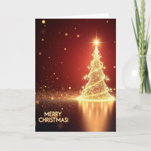 Carte de Noël Golden Tree (Devant)