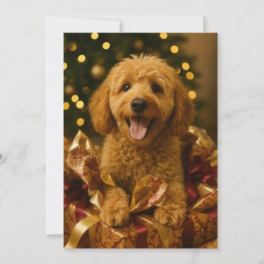Carte de Noël Goldendoodle (Devant)