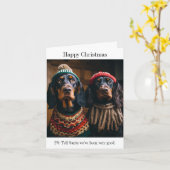 Carte de Noël Gordon Setter Dogs (Fleur jaune)
