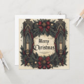 carte de Noël gothique (Devant/Arrière en situation)