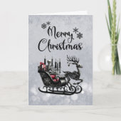 Carte de Noël gothique Skeleton Père Noël (Devant)