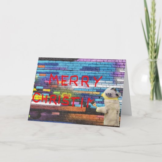 Carte de Noël graffiti Joyeux Noël (Devant)