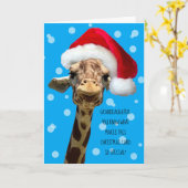 Carte de Noël Grandgirl Giraffe (Fleur jaune)