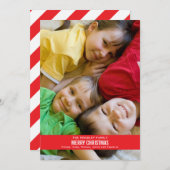Carte de Noël Gras Rouge Ribbon (Devant / Derrière)