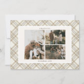 Carte de Noël 'Grateful' à motif Gingham beige dou (Devant)