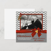 Carte de Noël Gray Chevron (Devant / Derrière)