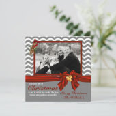 Carte de Noël Gray Chevron (Debout devant)